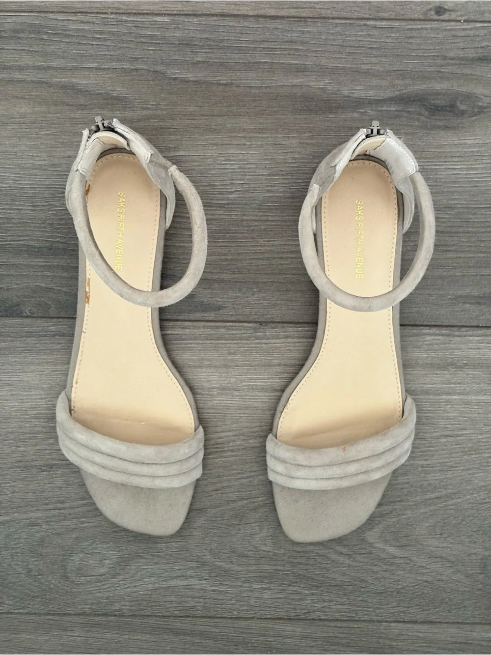 Women’s Saks Fifth Avenue Tan Suede Ankle-Strap Sandals - SIZE 7.5